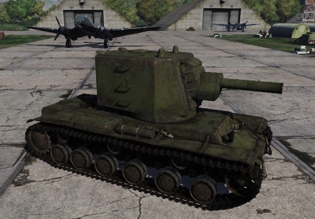 КВ-2 в ангаре War Thunder