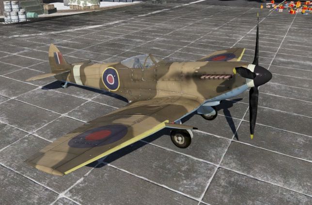 Spitfire Mk.XVI в ангаре War Thunder