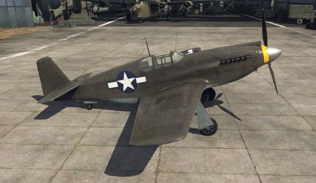 Штурмовик A-36 Apache в ангаре игры War Thunder.