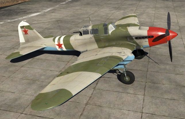 Штурмовик Ил-2М тип 3 в ангаре игры War Thunder.
