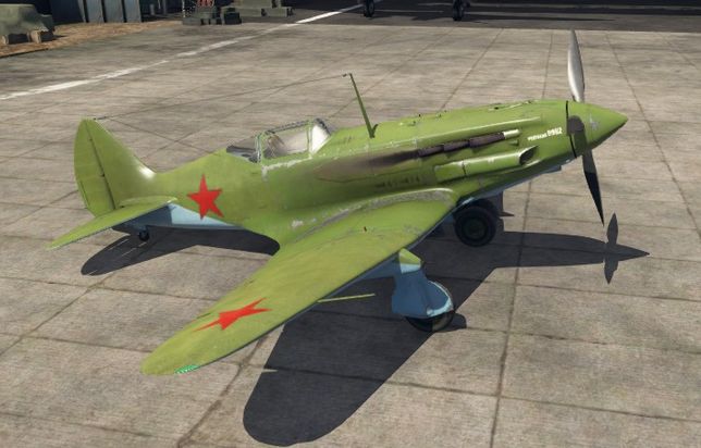 Истребитель МиГ-3-15 (БК) в ангаре игры War Thunder.