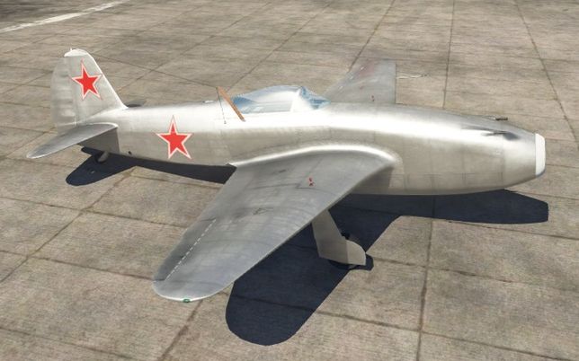 Истребитель Як-15 в ангаре игры War Thunder.