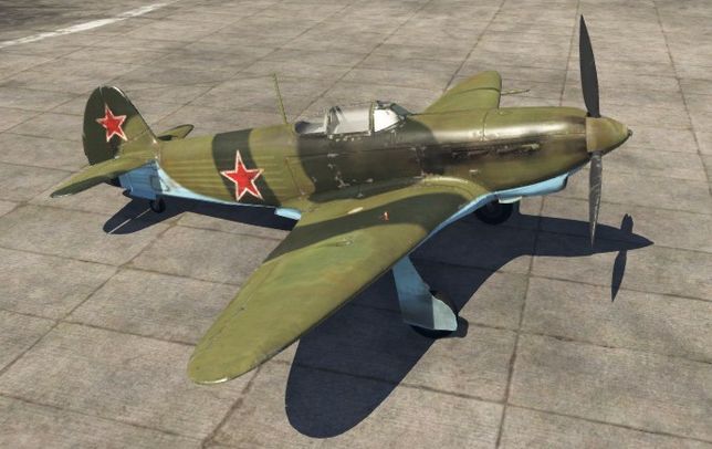 Истребитель Як-1Б в ангаре игры War Thunder.