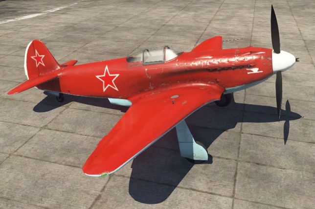Истребитель Як-3П в ангаре игры War Thunder.
