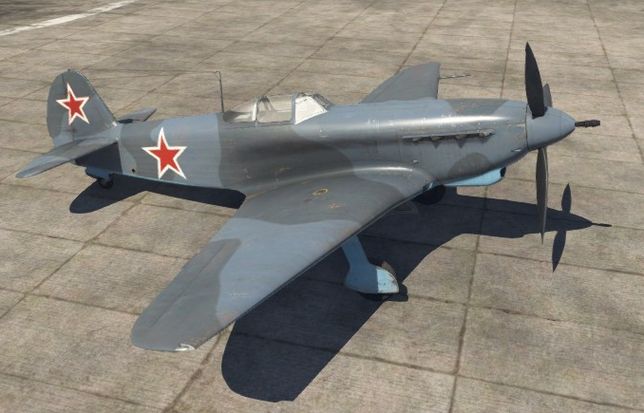 Истребитель Як-9К в ангаре игры War Thunder.