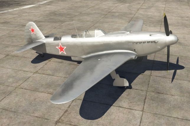 Истребитель Як-9П в ангаре игры War Thunder.
