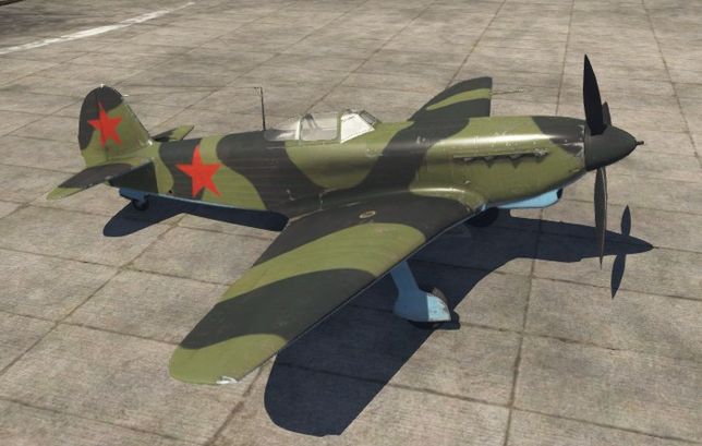 Истребитель Як-9Т в ангаре игры War Thunder.