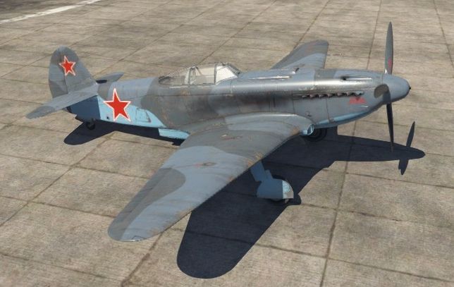 Истребитель Як-9У в ангаре игры War Thunder.